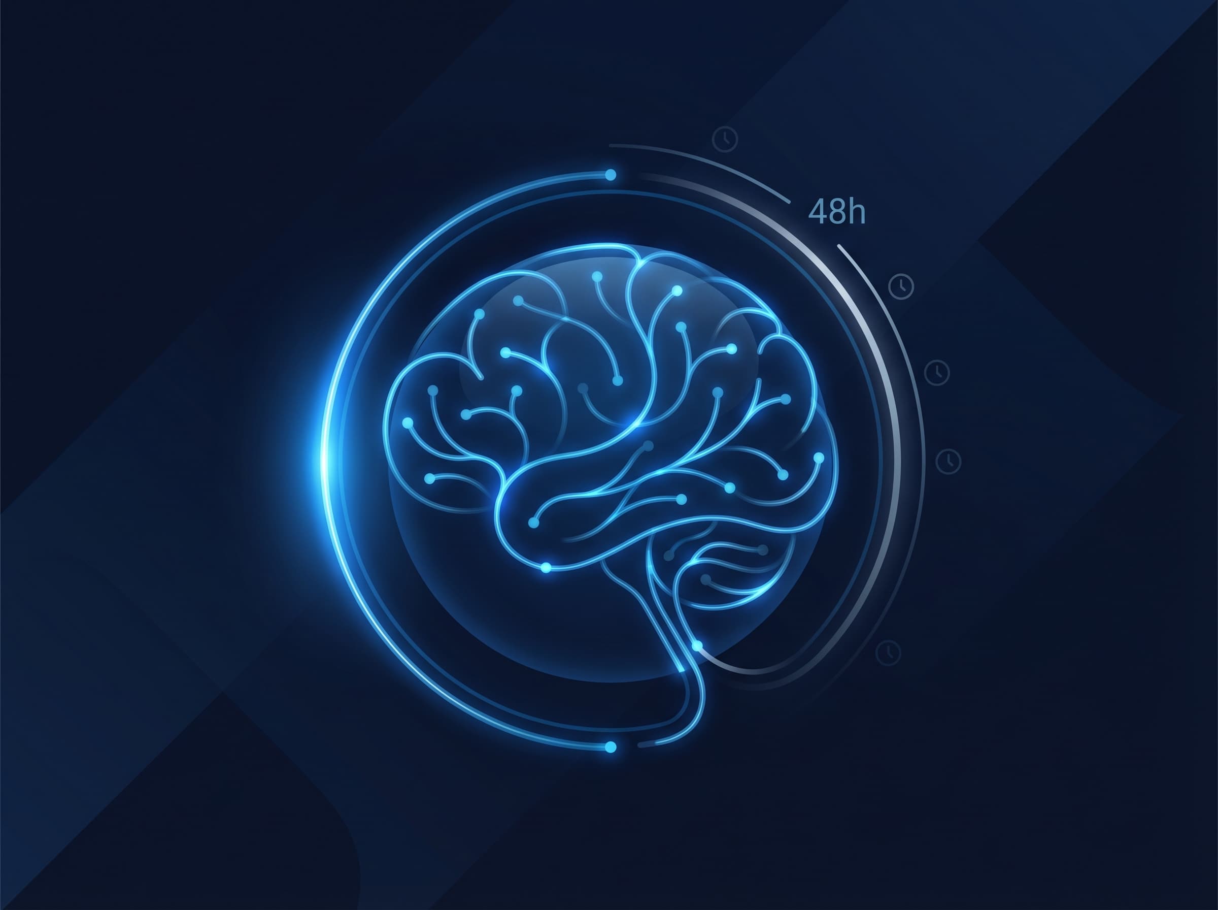 Brain retention curve showing the 48-hour neurological window